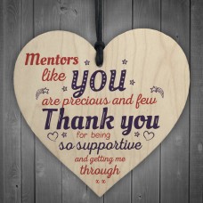 Mentors Like You Novelty Wood Hanging Heart Leaving Gift Plaque