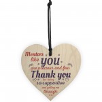 Mentors Like You Novelty Wood Hanging Heart Leaving Gift Plaque