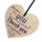 Mentors Like You Novelty Wood Hanging Heart Leaving Gift Plaque