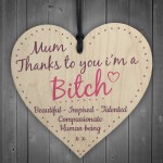 Mum Thanks To You I'm A Bitch Hanging Signs Funny Plaque Gifts