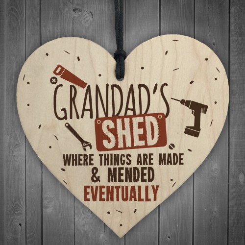 Grandads Shed Wooden Plaque Novelty Workshop Garage Tool Gifts
