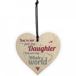 My Whole World Hanging Heart Plaque Mum Dad Daughter Love Gift