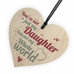 My Whole World Hanging Heart Plaque Mum Dad Daughter Love Gift