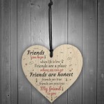 My Friend Is You Wooden Hanging Heart Friendship Birthday GIFTS