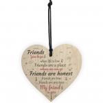 My Friend Is You Wooden Hanging Heart Friendship Birthday GIFTS