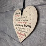 My Friend Is You Wooden Hanging Heart Friendship Birthday GIFTS