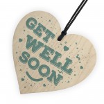Get Well Soon Thinking of You Love Gift Wooden Heart Sign Plaque