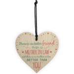 Mother In Law Hanging Heart Friendship Birthday Gift Thanks Sign