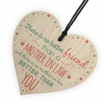 Mother In Law Hanging Heart Friendship Birthday Gift Thanks Sign