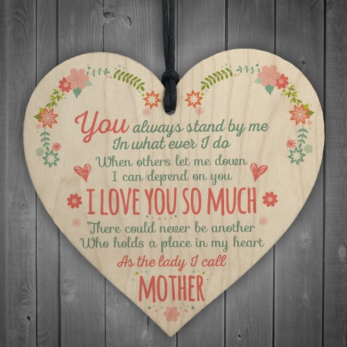 I Love You So Much Mother Daughter Wooden Hanging Heart Thankyou