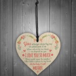 I Love You So Much Mother Daughter Wooden Hanging Heart Thankyou