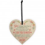 I Love You So Much Mother Daughter Wooden Hanging Heart Thankyou