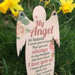 My Angel Grave Wooden Angel Plaque Loving Memory Mum Dad Nan
