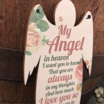 My Angel Grave Wooden Angel Plaque Loving Memory Mum Dad Nan