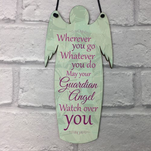 Guardian Grave Wooden Angel Plaque Loving Memory Mum Dad Nan