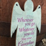 Guardian Grave Wooden Angel Plaque Loving Memory Mum Dad Nan