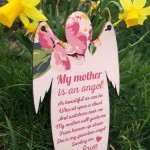 Mother Is An Angel Grave Hanging Wooden Angel Plaque Memory Sign