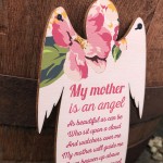 Mother Is An Angel Grave Hanging Wooden Angel Plaque Memory Sign