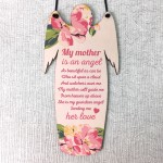 Mother Is An Angel Grave Hanging Wooden Angel Plaque Memory Sign