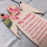 Mother Is An Angel Grave Hanging Wooden Angel Plaque Memory Sign