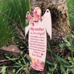 Mother Is An Angel Grave Hanging Wooden Angel Plaque Memory Sign