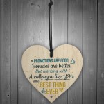 Best Colleague Hanging Heart Plaque Work Present FRIEND Sign