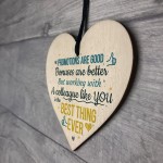 Best Colleague Hanging Heart Plaque Work Present FRIEND Sign