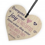 Bring Joy To The Office Novelty Wooden Heart Leaving Gift Plaque
