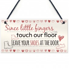 Little Fingers Touch Our Floor Chic Plaque Home Door Shoes OFF