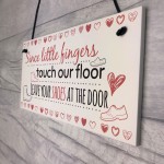 Little Fingers Touch Our Floor Chic Plaque Home Door Shoes OFF