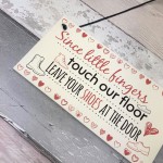 Little Fingers Touch Our Floor Chic Plaque Home Door Shoes OFF