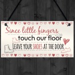 Little Fingers Touch Our Floor Chic Plaque Home Door Shoes OFF