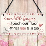 Little Fingers Touch Our Floor Chic Plaque Home Door Shoes OFF