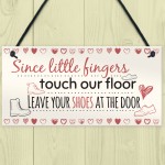 Little Fingers Touch Our Floor Chic Plaque Home Door Shoes OFF
