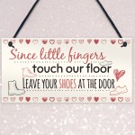 Little Fingers Touch Our Floor Chic Plaque Home Door Shoes OFF