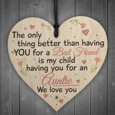 Best Friend Auntie Heart Gift Shabby Chic Birthday Love Keepsake