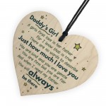 Daddy's Girl Hanging Wooden Heart FATHERS DAY Gift For Him Idea 
