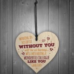 Wonderful Colleague Wooden Heart Plaque Friendship Sign Bye Gift