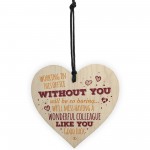 Wonderful Colleague Wooden Heart Plaque Friendship Sign Bye Gift