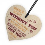 Wonderful Colleague Wooden Heart Plaque Friendship Sign Bye Gift