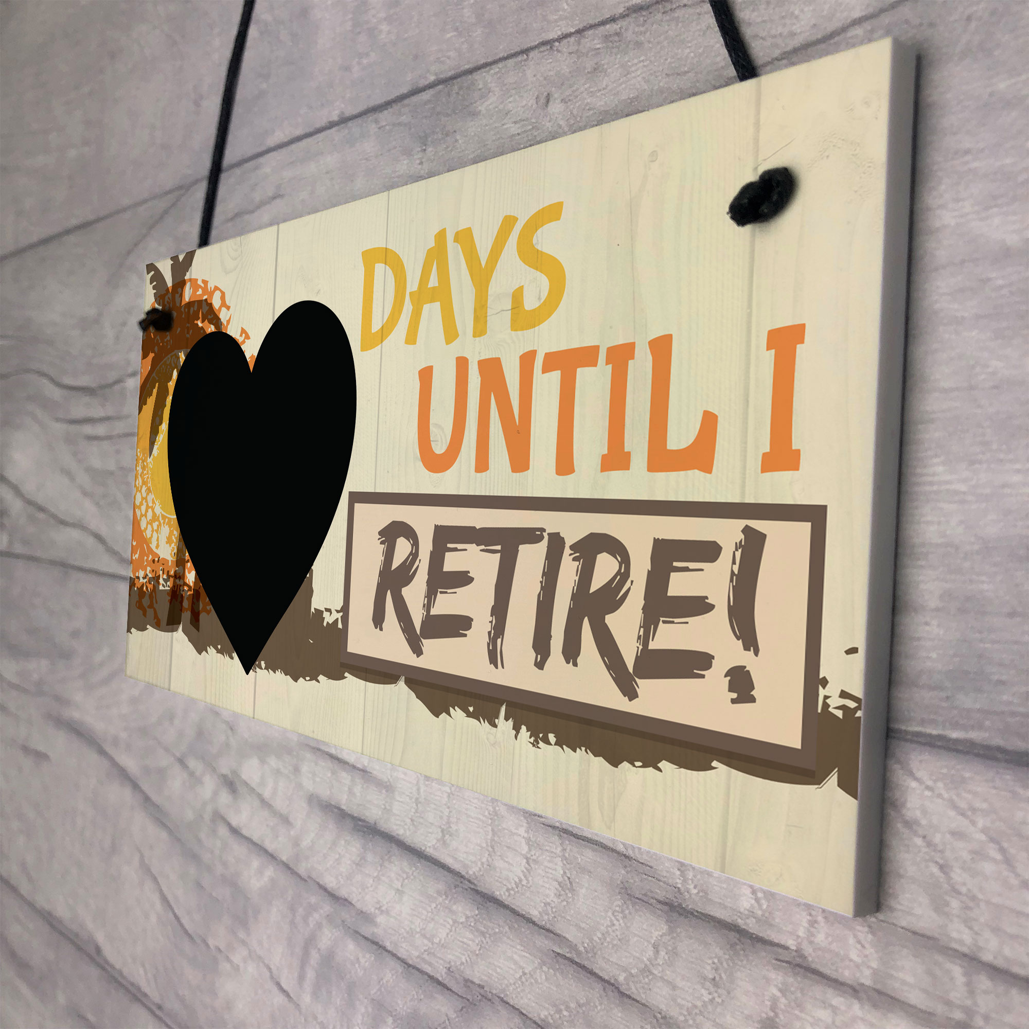 Days Until I Retire Chalkboard Countdown Plaque Retirement Sign