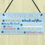 Bathroom Toilet Loo Rules Shabby Chic Vintage Retro Funny Sign