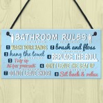 Bathroom Toilet Loo Rules Shabby Chic Vintage Retro Funny Sign