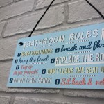 Bathroom Toilet Loo Rules Shabby Chic Vintage Retro Funny Sign