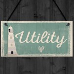 Utility Room Sign Hanging Plaque Seaside Nautical Shabby Gifts