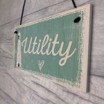 Utility Room Sign Hanging Plaque Seaside Nautical Shabby Gifts