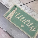 Utility Room Sign Hanging Plaque Seaside Nautical Shabby Gifts