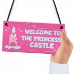 Princess Castle Plaque Door Playroom Bedroom Sign Gift Baby Girl