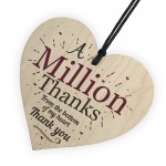 A Million Thanks Friendship Sign Best Friend Gift Wooden Heart