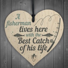 Grandad Lives Here CARP Fishing Wood Signs Fathers Day Plaques
